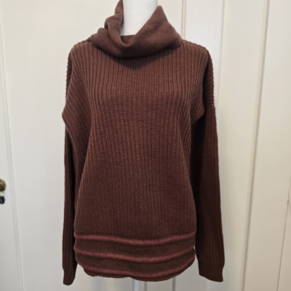 Prana Chocolate Cowl Neck Sweater